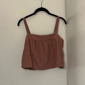 Mauve flowy tank tie back